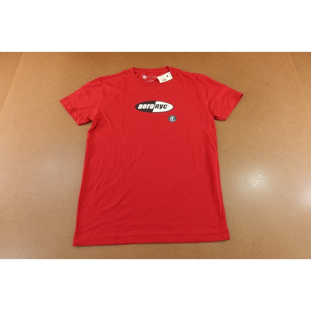 Aeropostale Mens Small Red Aero NYC Graphic Short Sleeve Crew Neck T-Shirt NWT